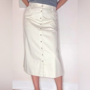 COPY - Talbots button down maxi beige cotton skirt with four pockets. Size 16 p…